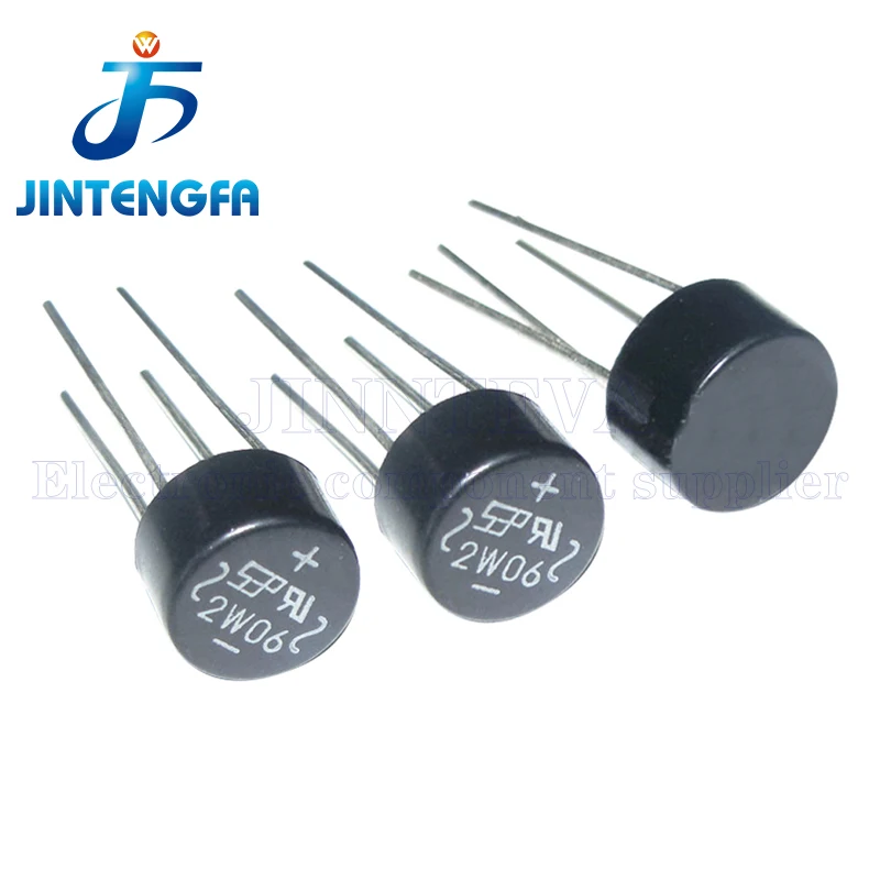 10PCS/Lot Diode Bridge Rectifier Circular 2W10 2W08 2W06 2W04 DIP 4Pin 2A 1000V 1KV