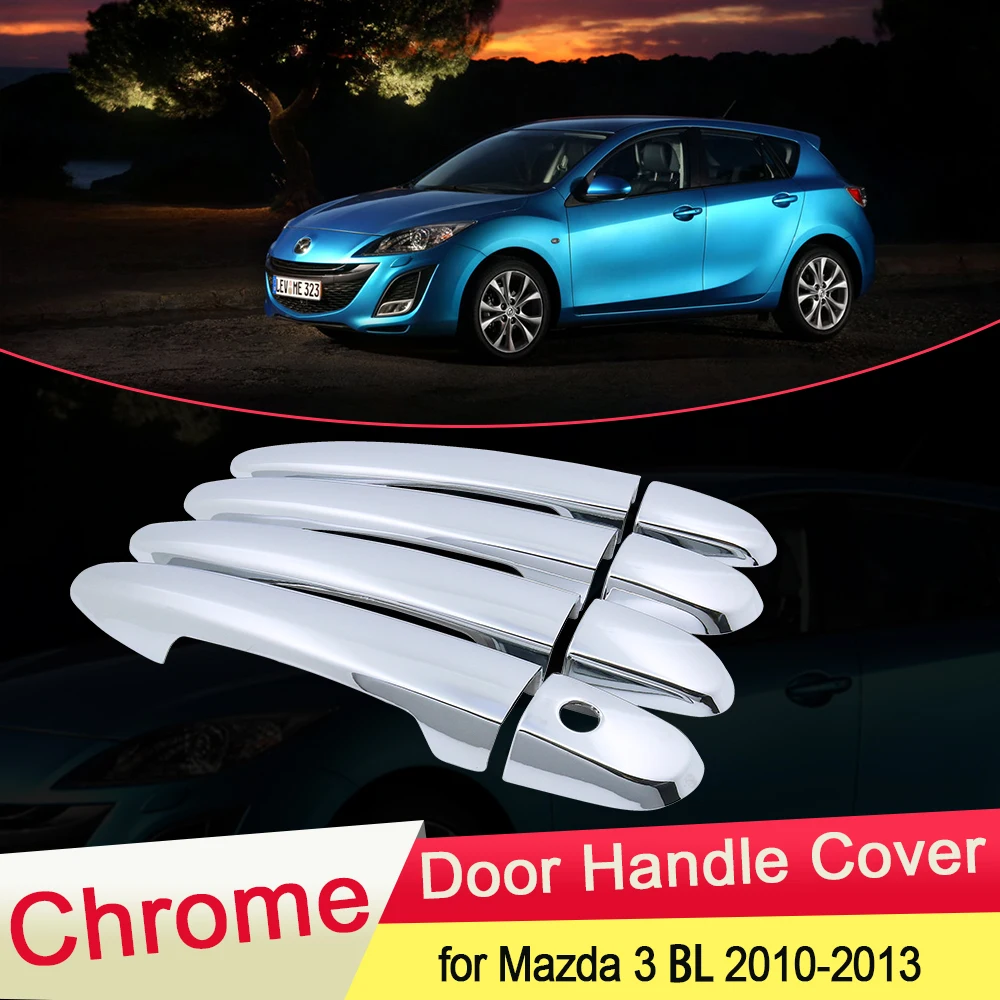 for Mazda 3 2nd Gen BL Axela 2010 2011 2012 2013 Luxurious Chrome Door Handle Cover Trim Catch Cap Car Stickers Accessories ABS