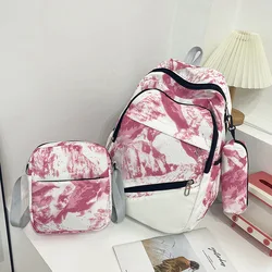 Mochila tie-dyed de estilo chino para adolescentes, niños y niñas, conjunto de 3 piezas, bolsas escolares para estudiantes, Serie de bosques, 2023