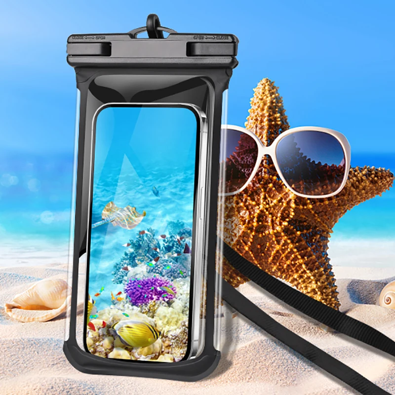 HAISSKY-TPU Bolsa de telefone impermeável, Universal Natação Surf Beach Phone Storage, iPhone Samsung Xiaomi, Verão, 2 pcs