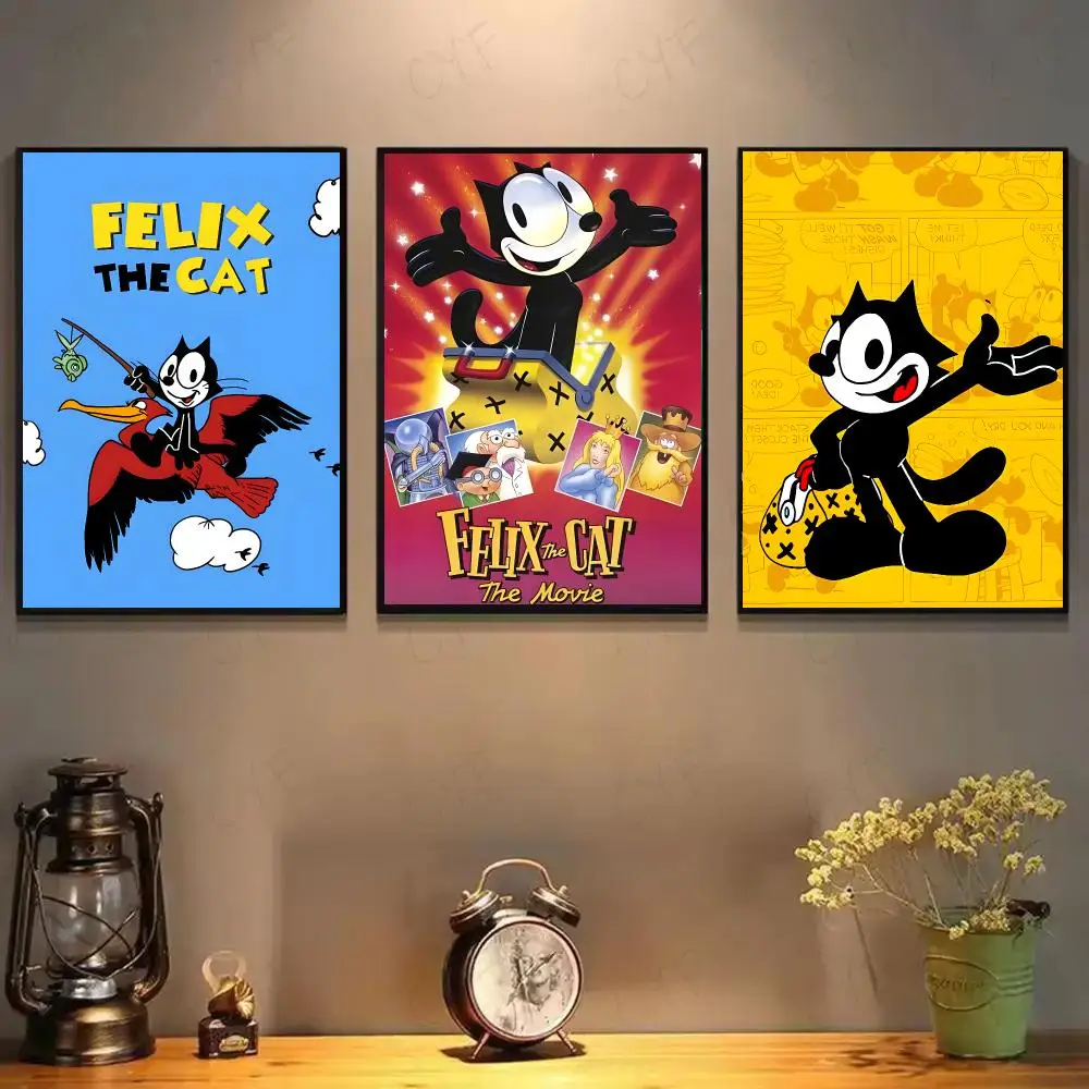 Cartoon F-Felix The Cat Poster High-definition Art Sticker Self Adhesive Waterproof Home Decoration For Living Room