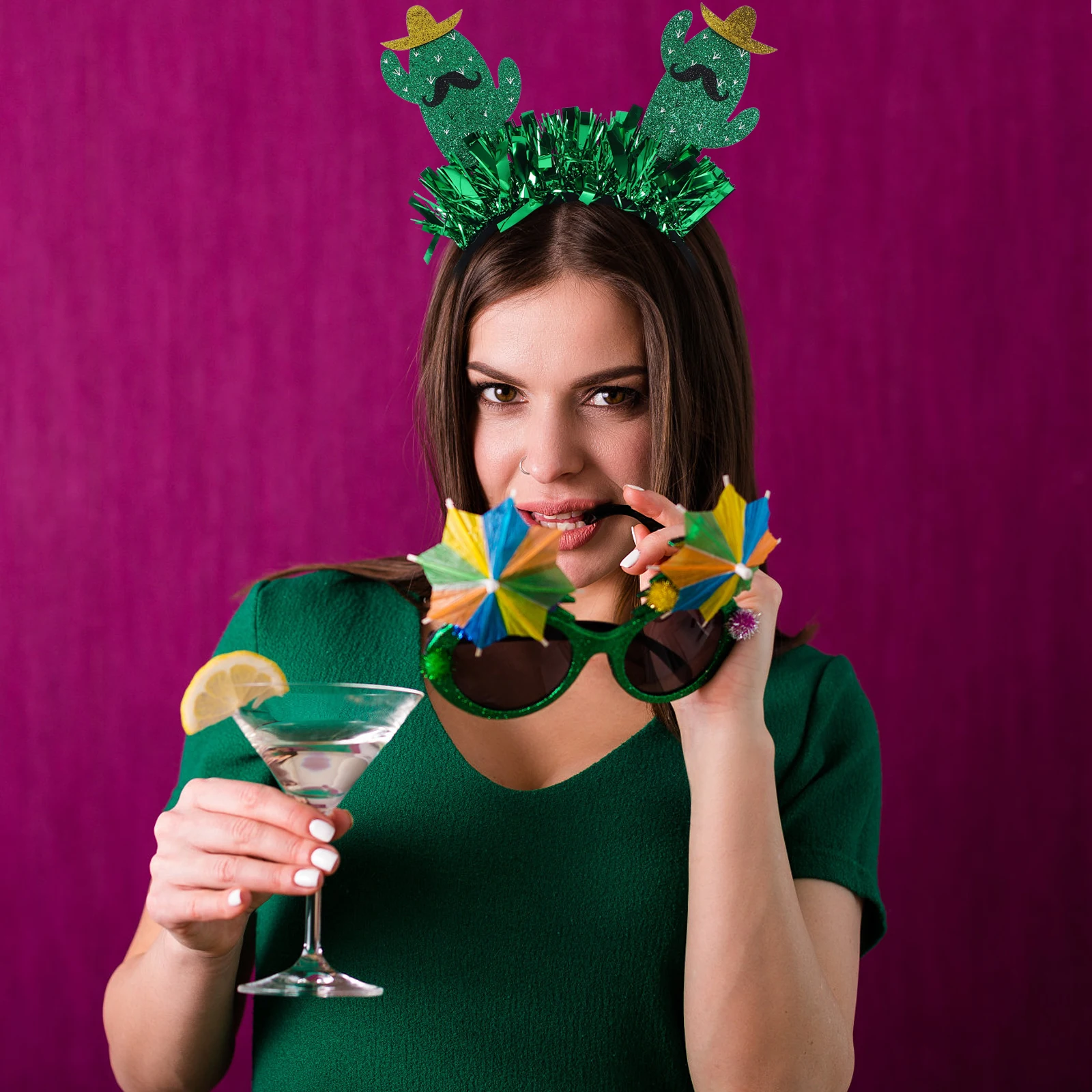 

Hawaii Party Cactus Headband Mexican Fiesta Hair Accessory For Women Comfortable Soft Material Weddings Birthdays Festivals