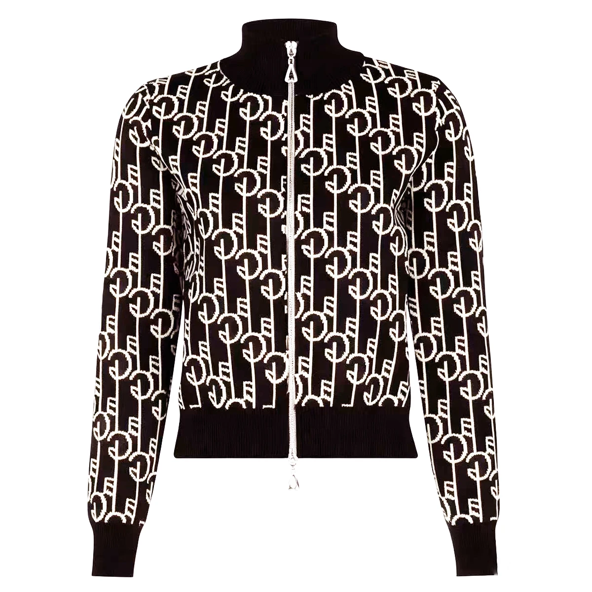 

High End Quality Spring And Autumn New Women's Fashion Heavy Industry Embroidery Knitted Sports And Leisure Style Top Coat