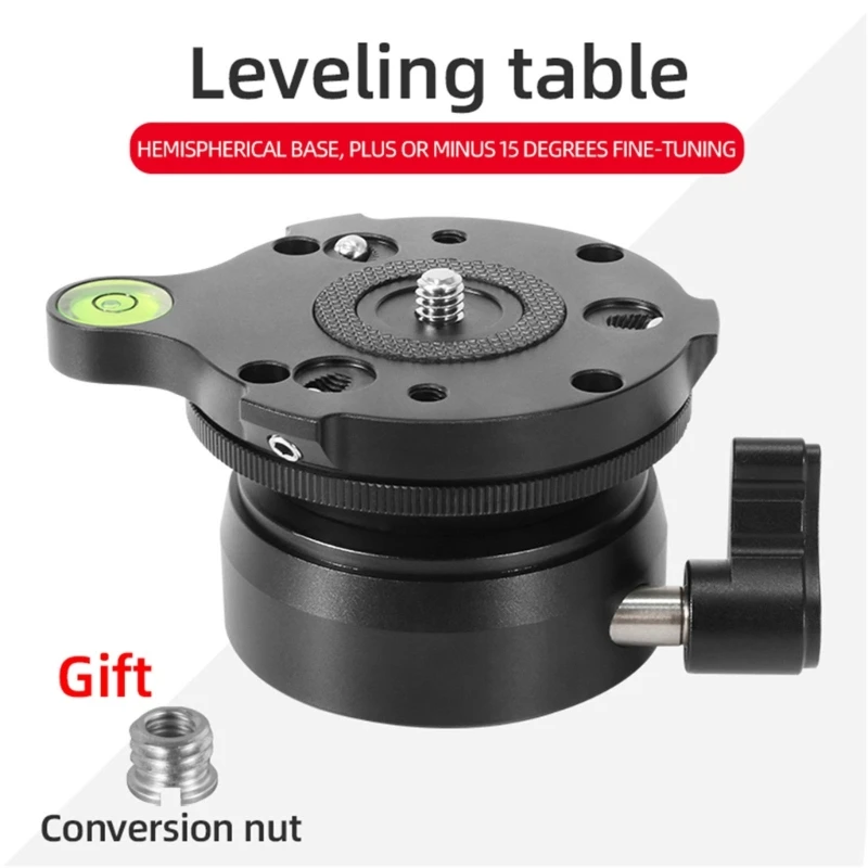 Universal Level Horizontal Adjustment Mount Panoramic Head Tripods DSLR Camera Table Base 15 Degree 3/8 1/4 Inch Screw Drop Ship