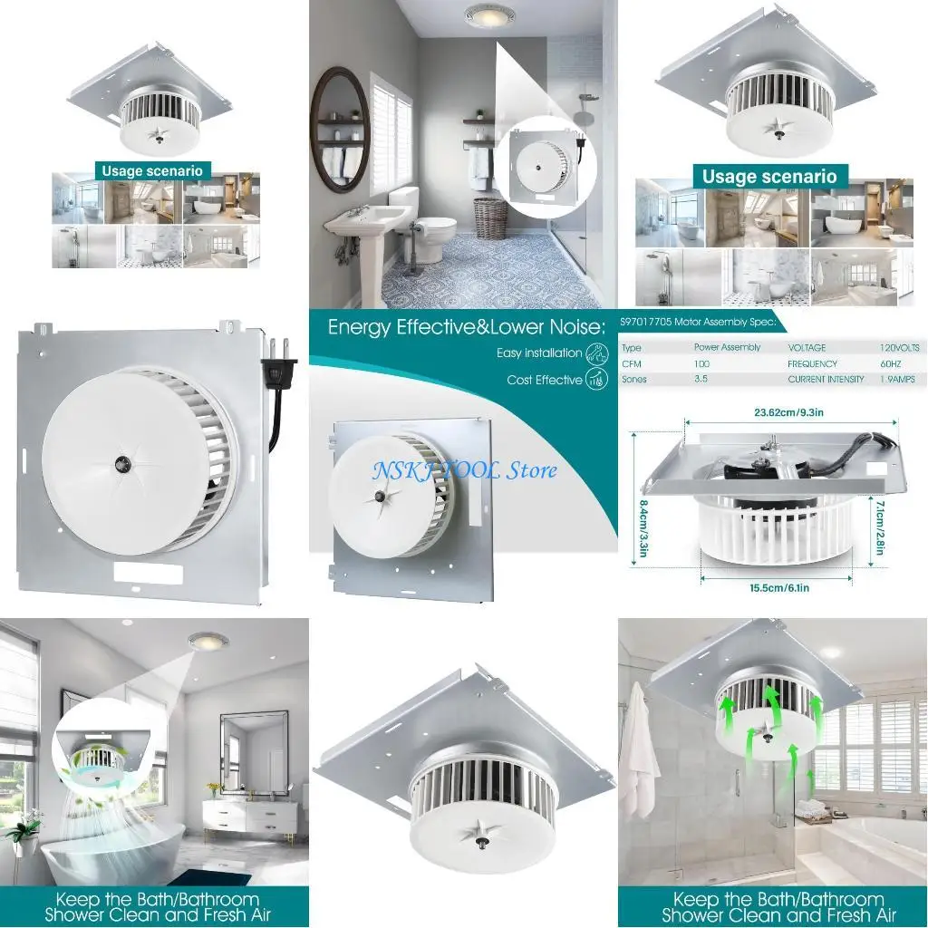 

L8RC Exhaust Fan Motor Replacement Ventilation Blower Fan Motor Assembly S97017705