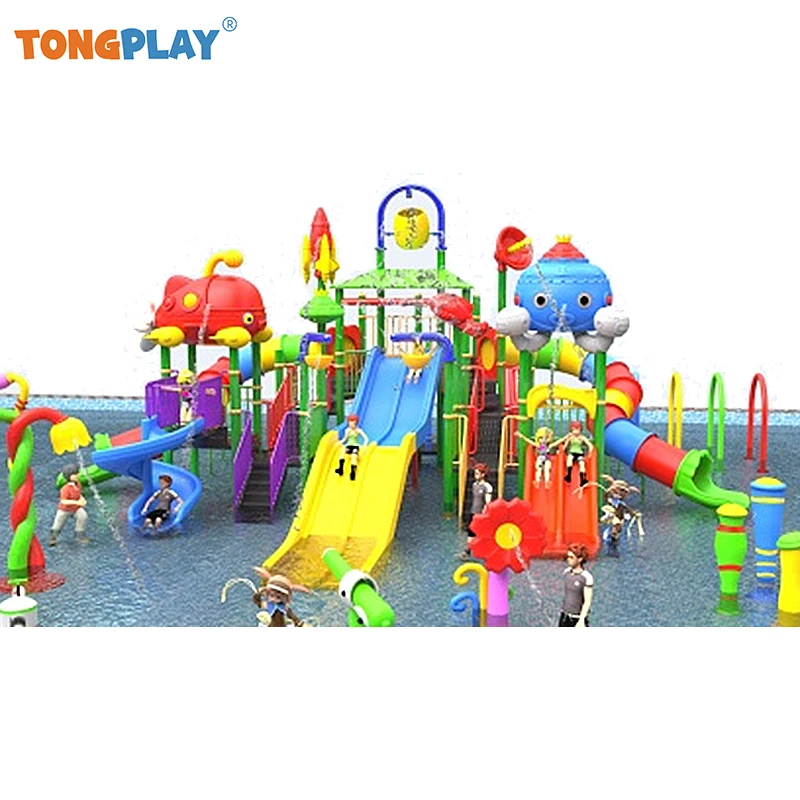 Water Amusement Park Play Toys Aqua Park Splash Game Equipment Water Slide with Tipping Buckets for Sale