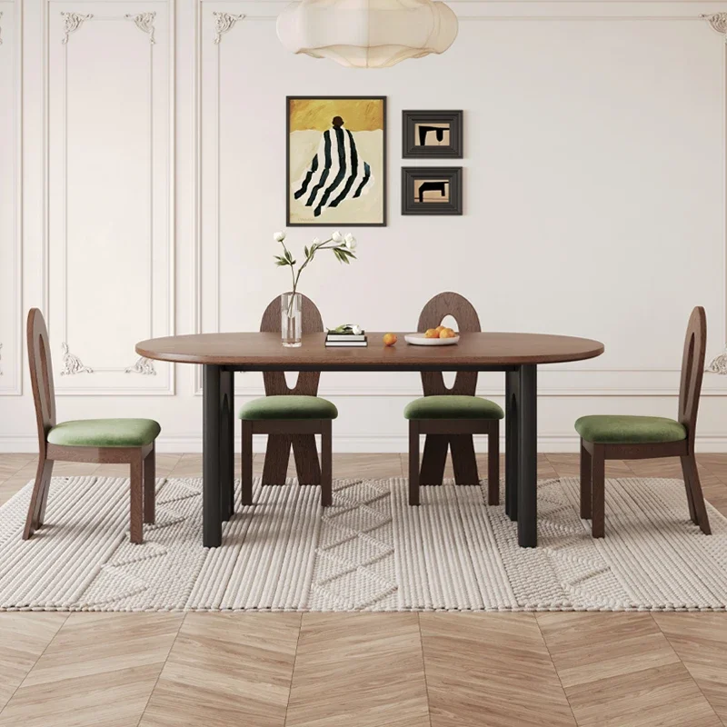 

Oval Unique Dining Table Wooden Black Vintage Italian Living Room Dining Table Kitchen Nordic Mesas De Jantar Home Furniture