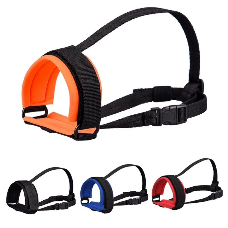 Nylon  Muzzle Guard Handmade Secure Training Cover for Aggressive Dogs Breathable Strap Stop Biting KXRE