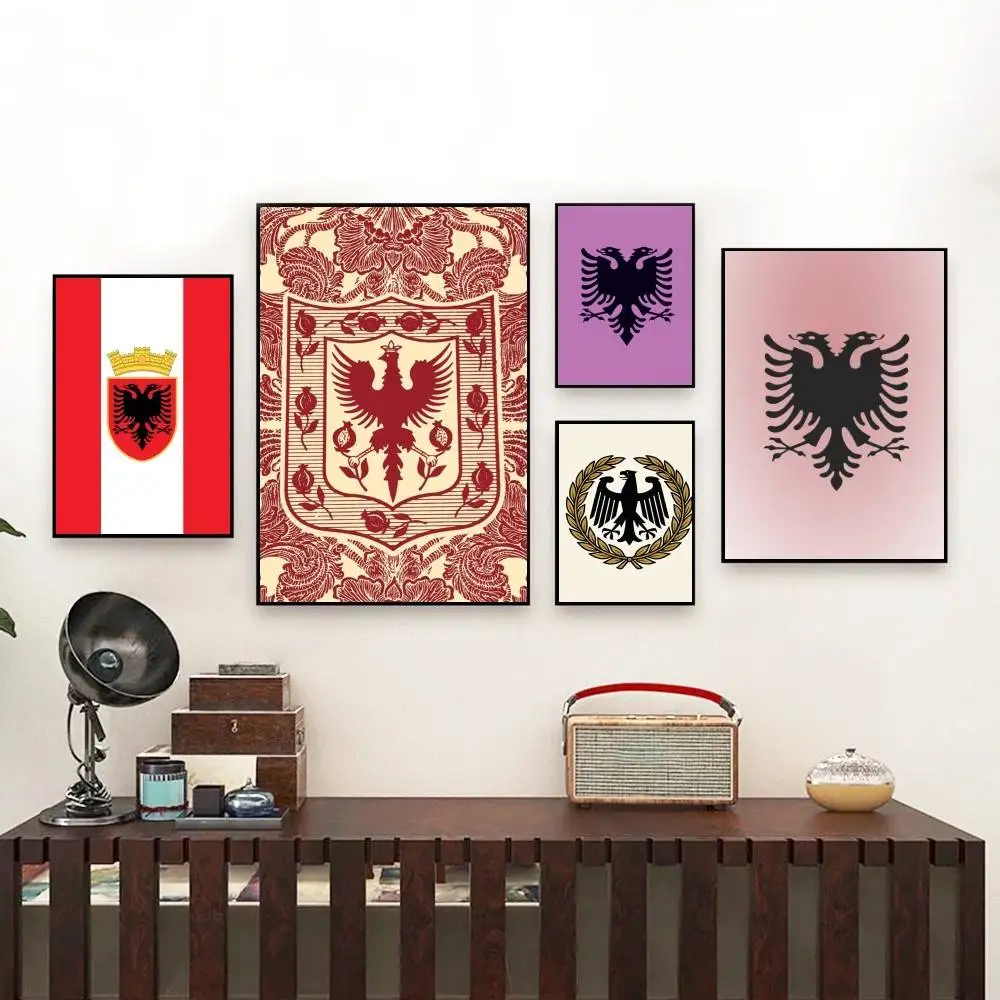 

Illyrian Albania Flag Logo Poster Perfect Space Sticker Self Adhesive for Office Home Theater Wall Art Decor Fancy Gift