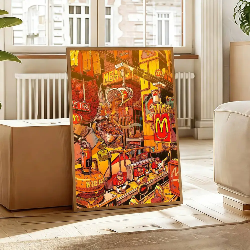 Luxuriöses McDonald's Poster, Aufkleber, Kunstdruck, Retro Vintage Wanddekoration, HD-Qualität für Wohnzimmer, Büro, Geschenk für besondere Anlässe