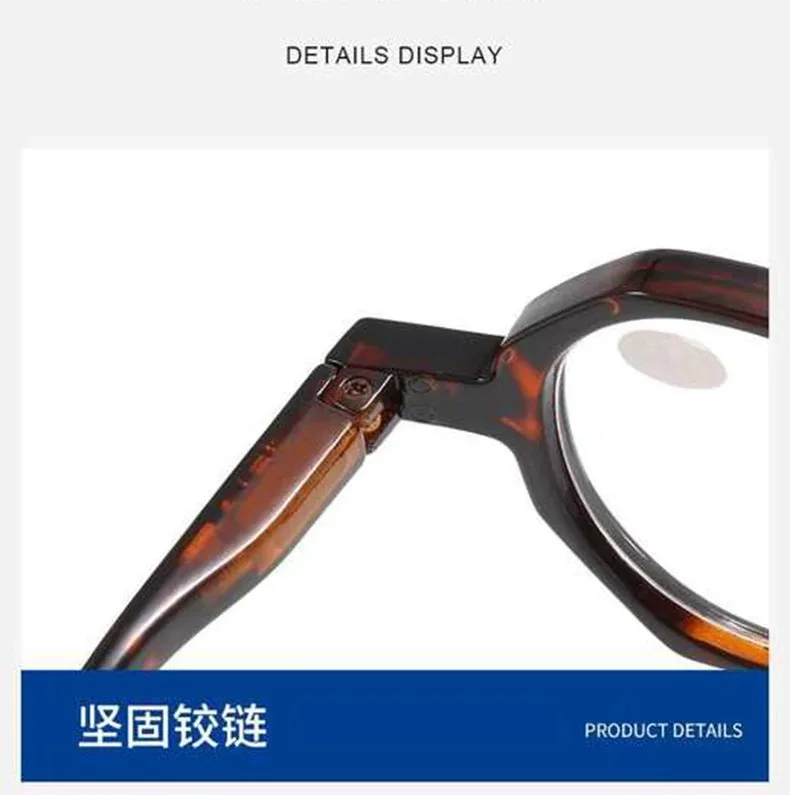 Blaulichtblockierende Lesebrille für Mann und Frau, Retro-Presbyopie-Brille mit rundem Rahmen zum Lesen, 1,0 1,5 2,0 2,5 3,0 3,5 – Detail 15