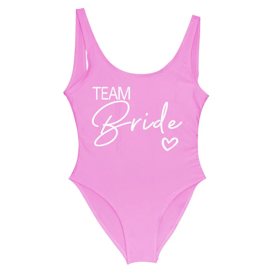 S-3XL Bride Swimsuit Women 2023 New Team Bride One-Piece Swimwear For Bachelor Party Hen Party Bathing Suits