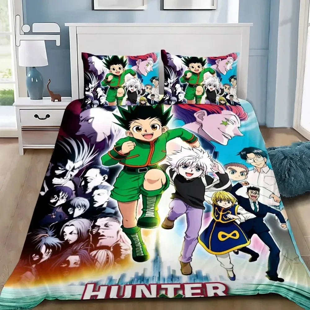 Anime Hunter×Hunter Bedding Set For Bedroom Soft Modern Bedspreads Comefortable Kids Duvet Cover Quilt Cover And Pillowcase