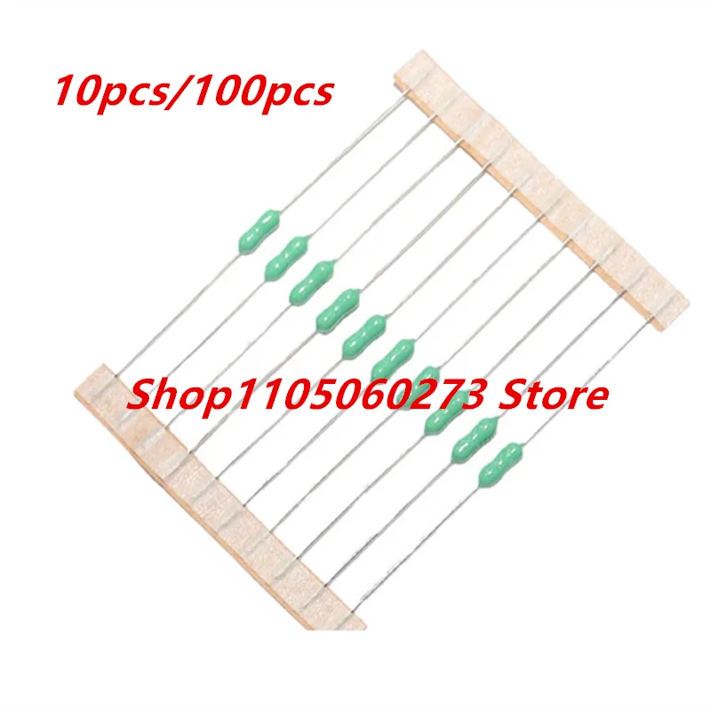 10PCS  Resistive fuse 1A2A3A4A5A10ALF with lead plug-in green quick-break 125V/250V