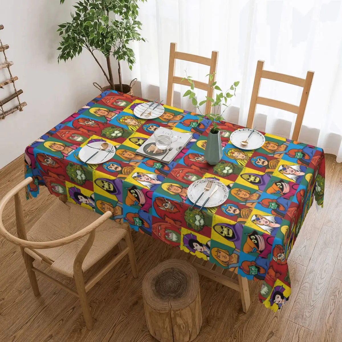 Customized Rectangular He-Man And Friends Table Cloth Waterproof Tablecloth Outdoor 45