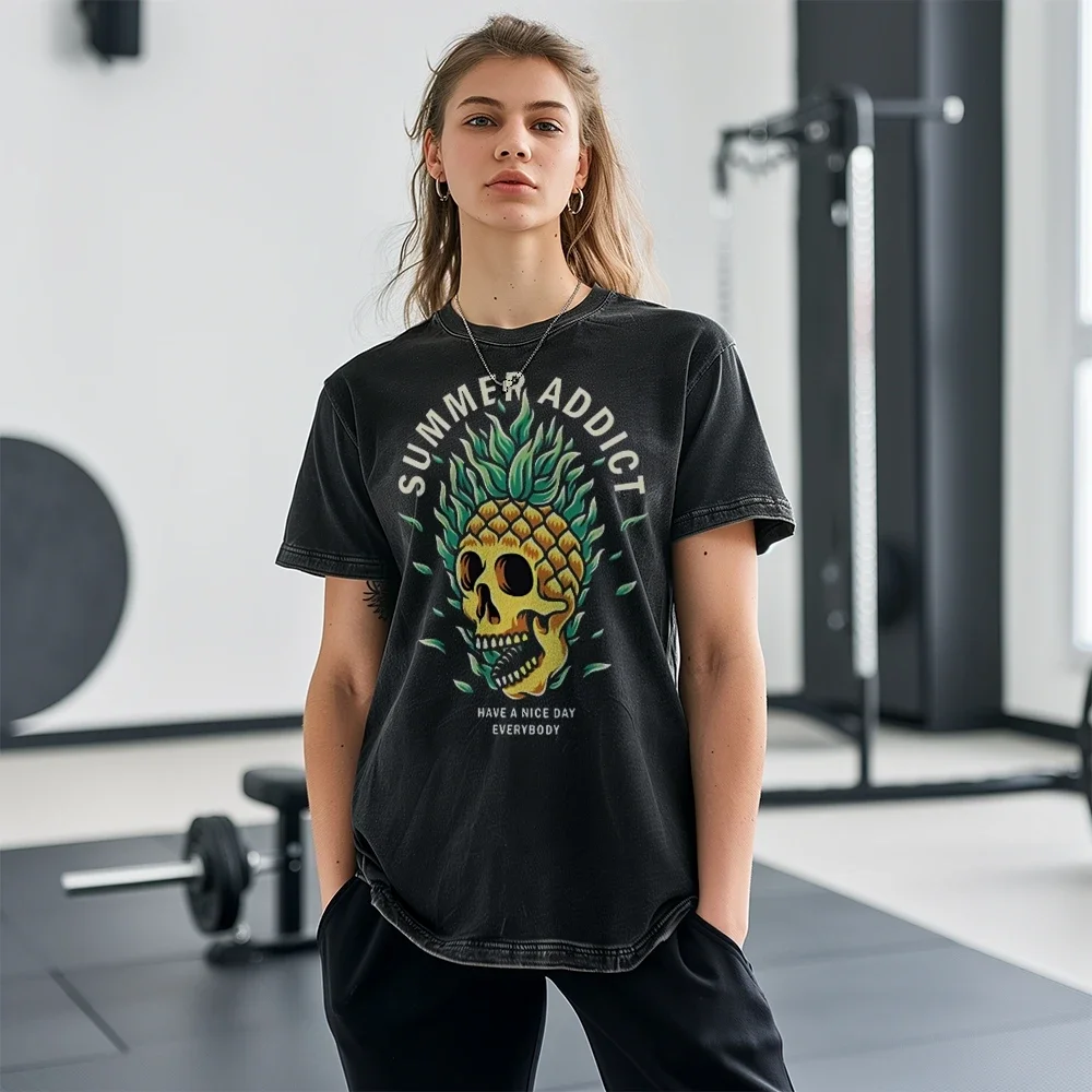 Hip Hop Streetwear Men's T-Shirt Oversized Short Sleeve Shadow Graphic Print Y2k Tops T-Shirt Clothing 100% Cotton image 4