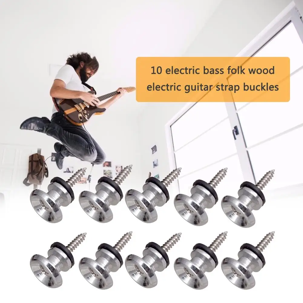

10 шт. металлических фиксаторов для гитарного ремня с крепежными винтами, замки-фиксаторы для ремня гитары, бас-гитары, укулеле