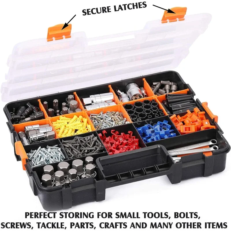 Plastic Tool Parts Box Screw Storage Box Stackable Toolbox Multi-grid Electronic Component Drill Bit Accessories Organizer Boxes