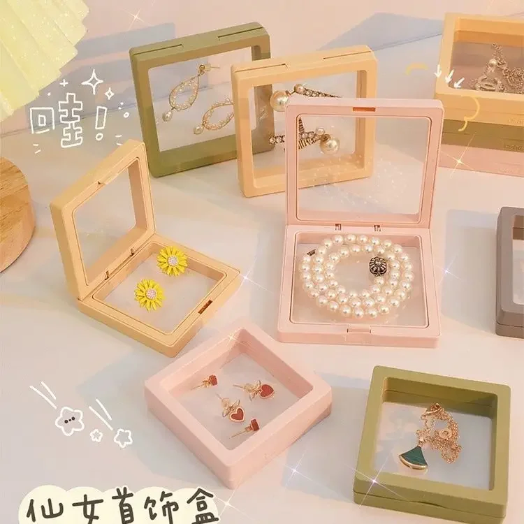 

PE Film Jewelry Storage Boxs Color 3D Stereoscopic Display Box Dust and Oxidation Resistant Transparent Jewelry Packaging Box