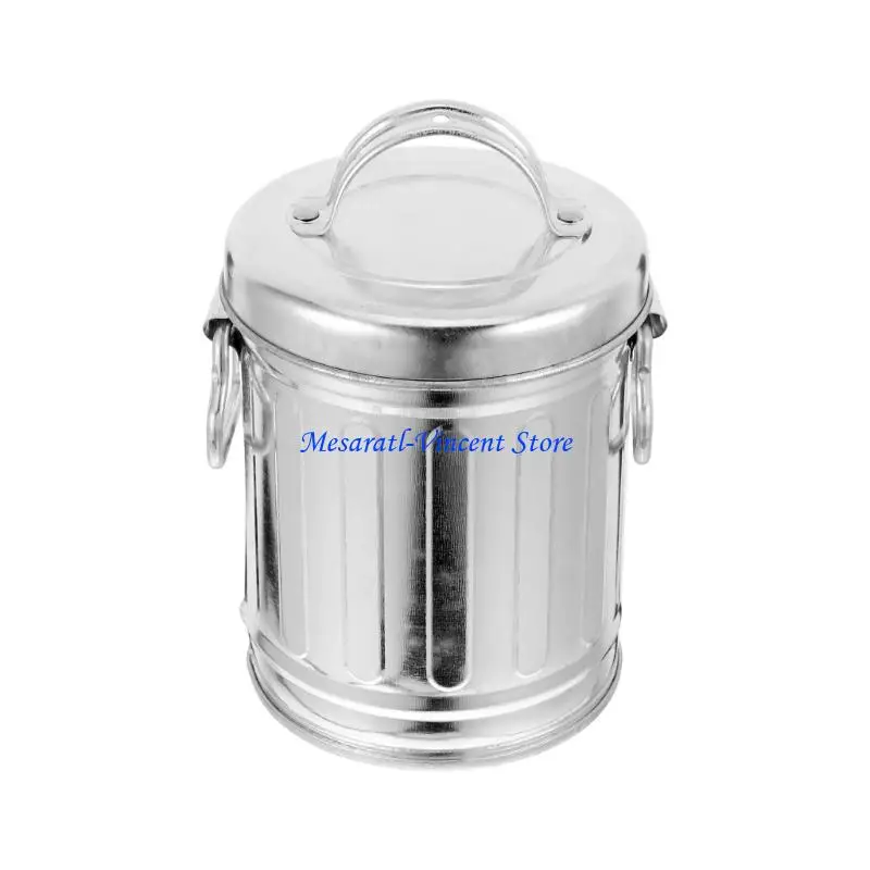 A70F Portable Metal Bucket Shaped Ashtray Desktop Trash Can for Car Windproof Design Easy to Clean Heat Resistant view 2