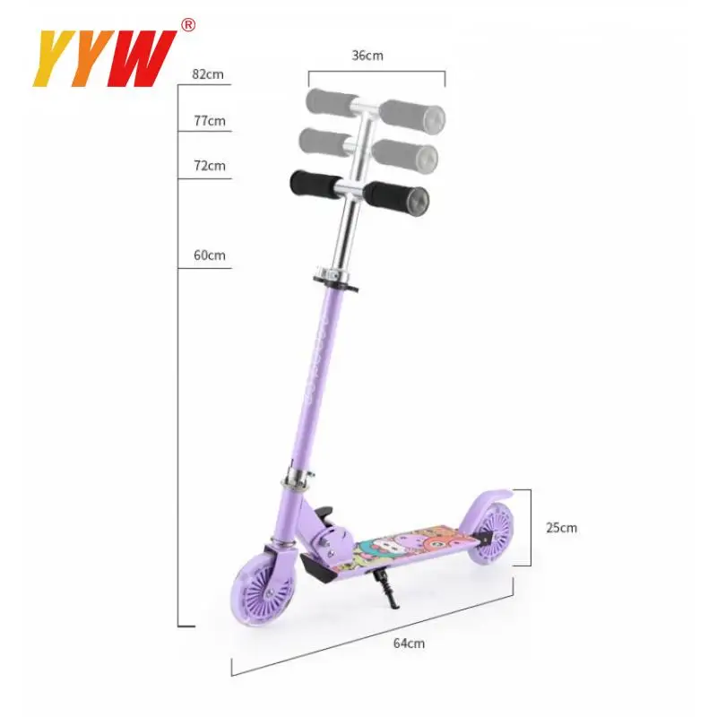 Pink Luminous Wheel Kid's Scooter Toys Resistant Kids Gift Sport Toy Balance Bicycle Adjustable Portable Kids Pedal Scooter