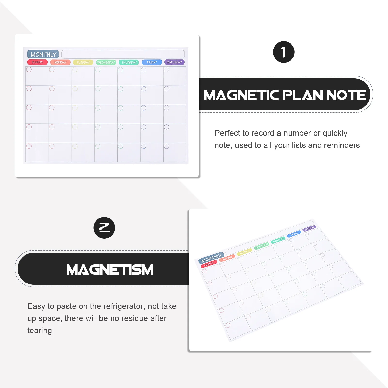 Calendario magnetico cancellabile a secco Lavagna per frigorifero piccola Materiale per animali domestici Organizzatore mensile riutilizzabile Calendario magnetico cancellabile a secco