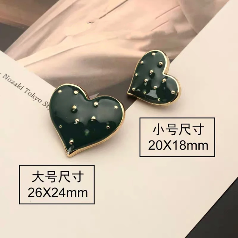 10pcs/lot Heart Metal Sewing Snap Buttons for Clothing Rhinestone for Needlework Diy Manualidades Accessories Decorative