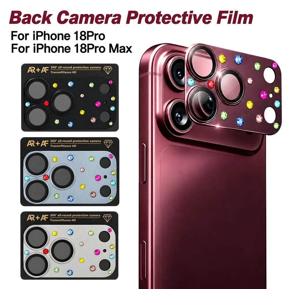 High Quality HD Lens Protective Film Full Cover Anti Scratch Camera Lens Cover Colored Diamond Lens Protector Phone Accessories