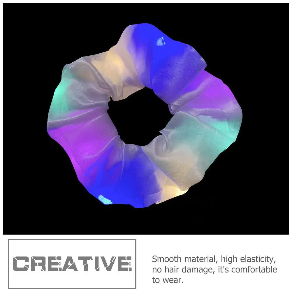 

12 шт. светящиеся резинки для волос, флуоресцентные резинки для хвоста, милые светящиеся держатели для причесок, стильный декор для волос для женщин, браслеты на запястье