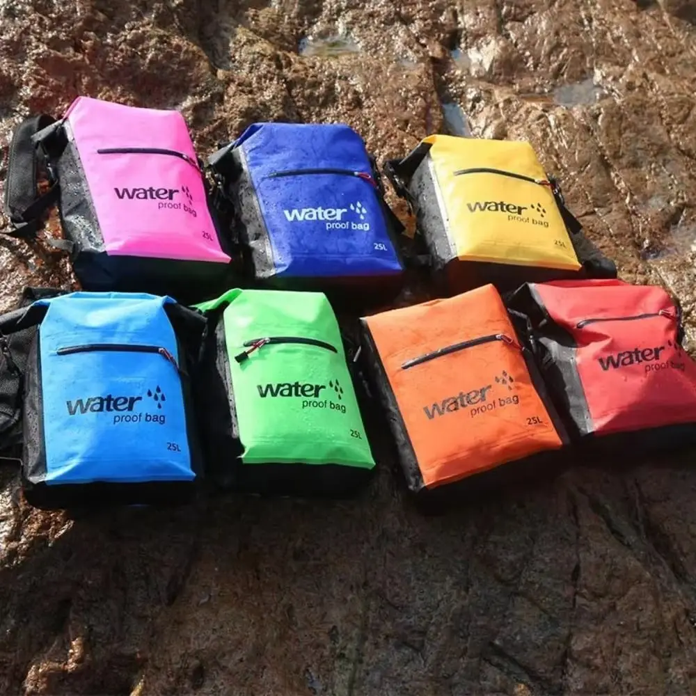 Dry Storage Bag Waterproof Dry Bag Large Capacity Rucksack Pack Swimming Backpack Water Floating 25L PVC Rafting Bucket Bag