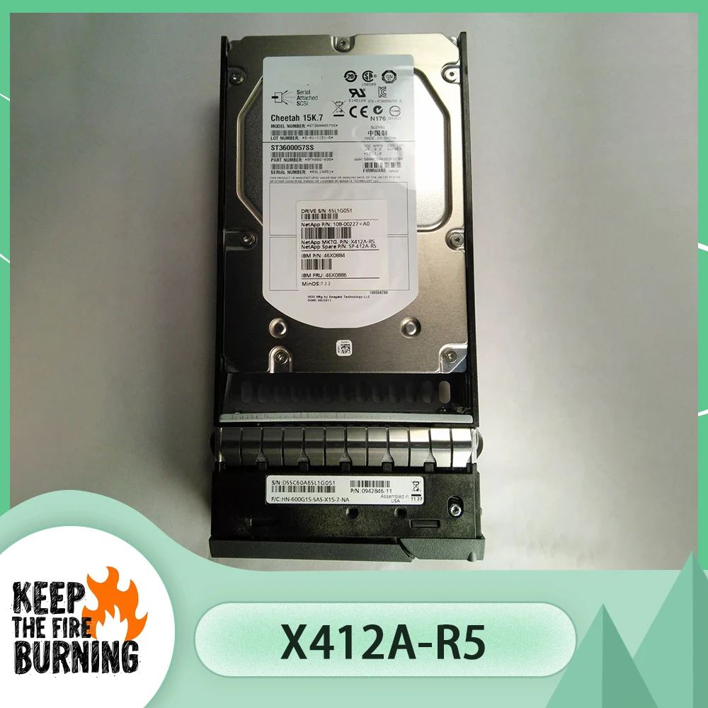 

For NetApp X412A-R5 HDD 600G 15K SAS 3.5'' 108-00227 46X0886 Hard Disk