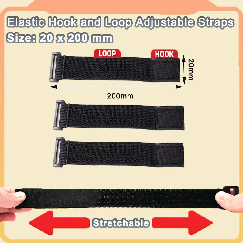 3/5PCS Adjustable Hook and Loop Fastener Tape for Cords