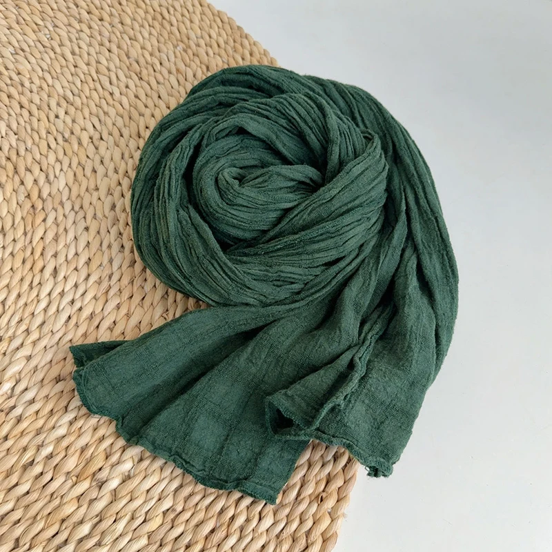 وشاح نسائي من القطن والكتان برقبة قابل للتنفس للحماية من الشمس إكسسوار دافئ لعطلة الصيف والخريف الفاخرة #1