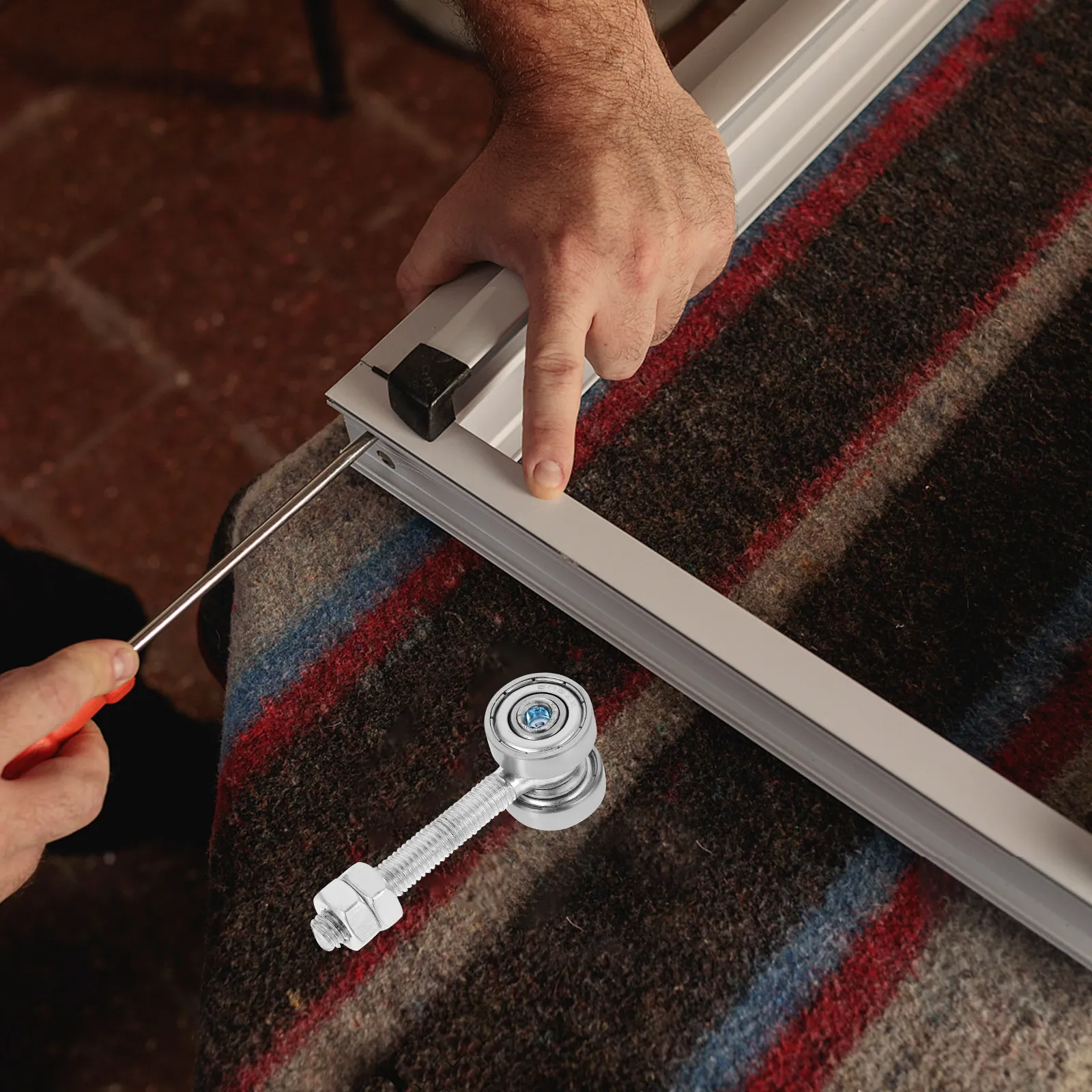 

Высокоточный двухколесный ролик для раздвижных дверей, с двойным подшипником, усиленный, грузоподъемность 50 кг, из оцинкованной стали, сменный