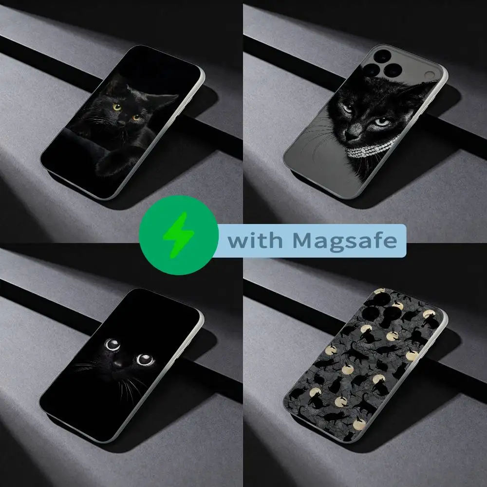 

Black Cat Staring Eye Phone Case For iPhone 17,16,15,14,13,12,X,XS,Pro,Max,Plus,E,Air,Mini with Magsafe Magnetic Frosted Clear