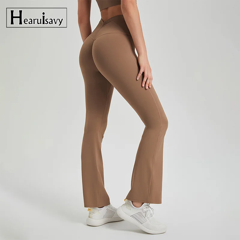 2023 höhere Qualität Push-up Sport Leggings Frauen Turnhose Frauen v Rücken Scrunch ausgestellte Hosen Fitness Yoga Leggings Yoga Flares