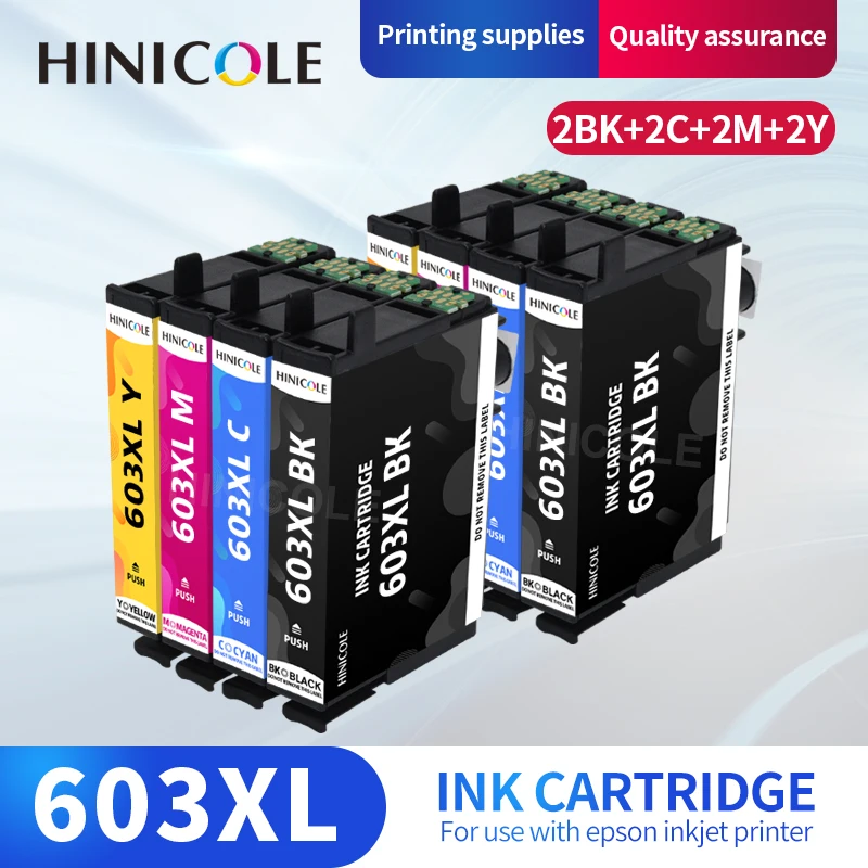 HINICOLE For Epson 603XL 603 T603XL Ink Cartridges T603 Expression Home XP-2100 XP-2105 XP-3100 XP-3105 XP-4100 XP-4105 Printer