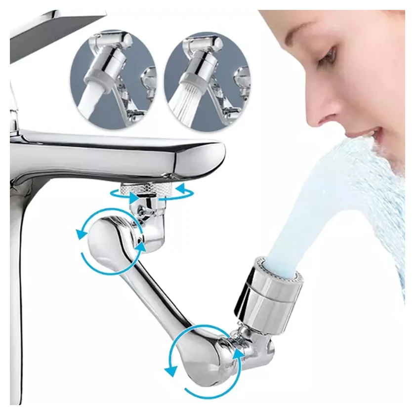 

Universal Filter 1080 Copper Attachment Arm Swivel Extension Aerator Rotatable Adjustable Faucet Extender 1440 Degree