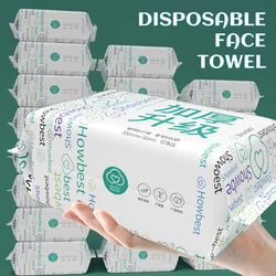 10 Pack 300 Pcs Disposable Facial Tissue 100% Cotton Tissue Soft Thick Dry Wipe Reusable Wet  Dry Makeup Non-Woven Facial Tissue