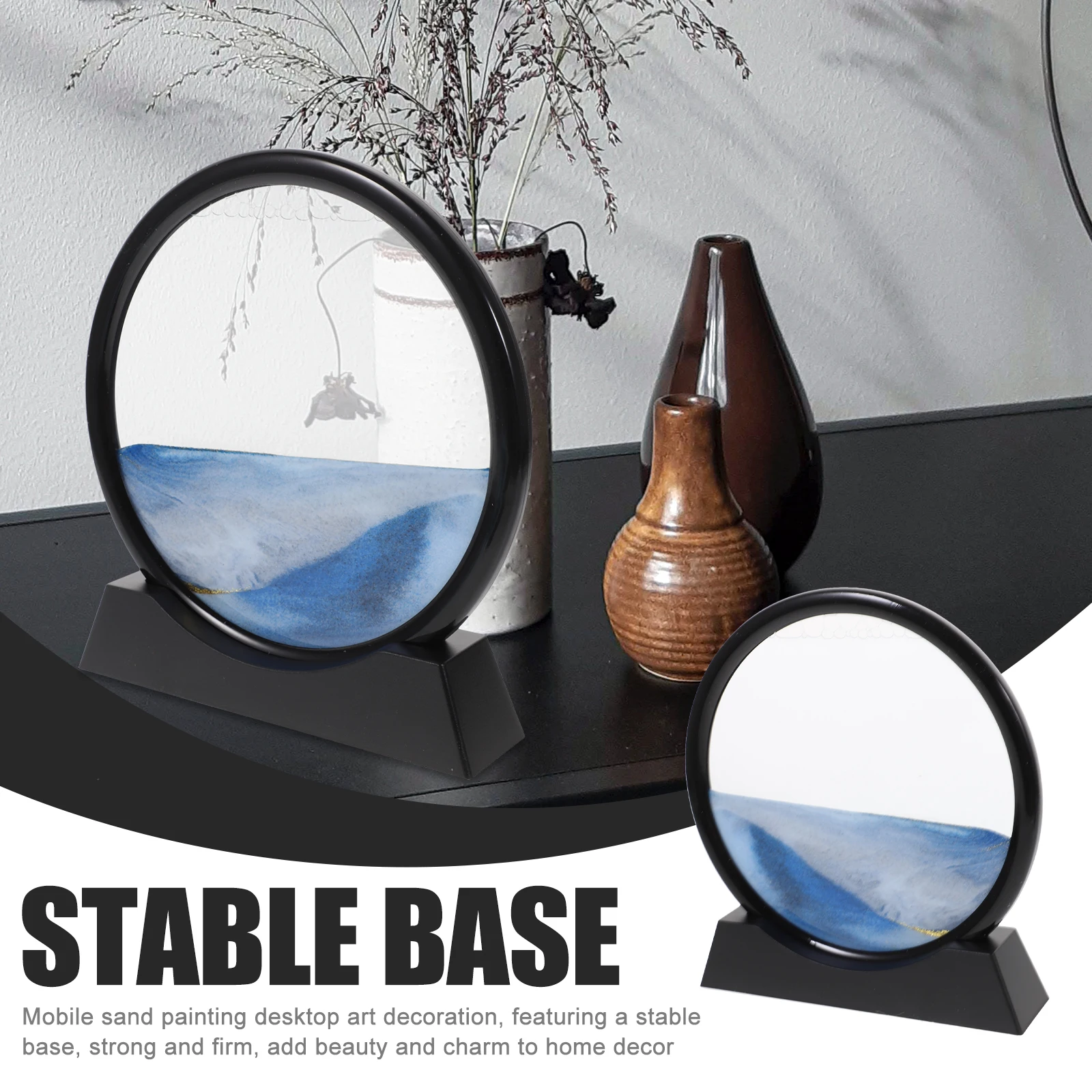 

3D Sand Art Hourglass Moving Desktop Decor Home Office Natural Landscape Quicksand Painting Unique Gift For Elders
