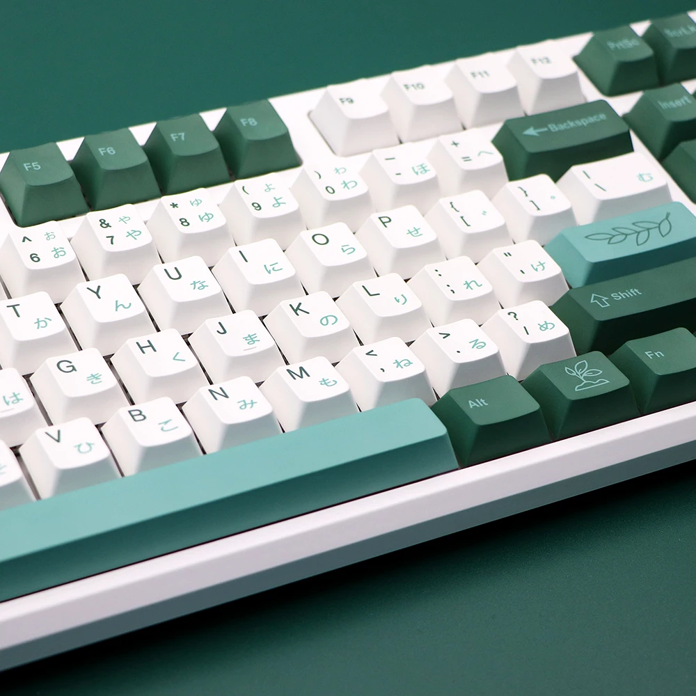 Imagem -03 - Gmk-key Botanical Keycap Pbt Cereja Perfil Alemão Francês Espanha Iso Corante Sub Keycaps para Tkl Gk61 Gmmk Pro 7u Azerty Teclado Boné