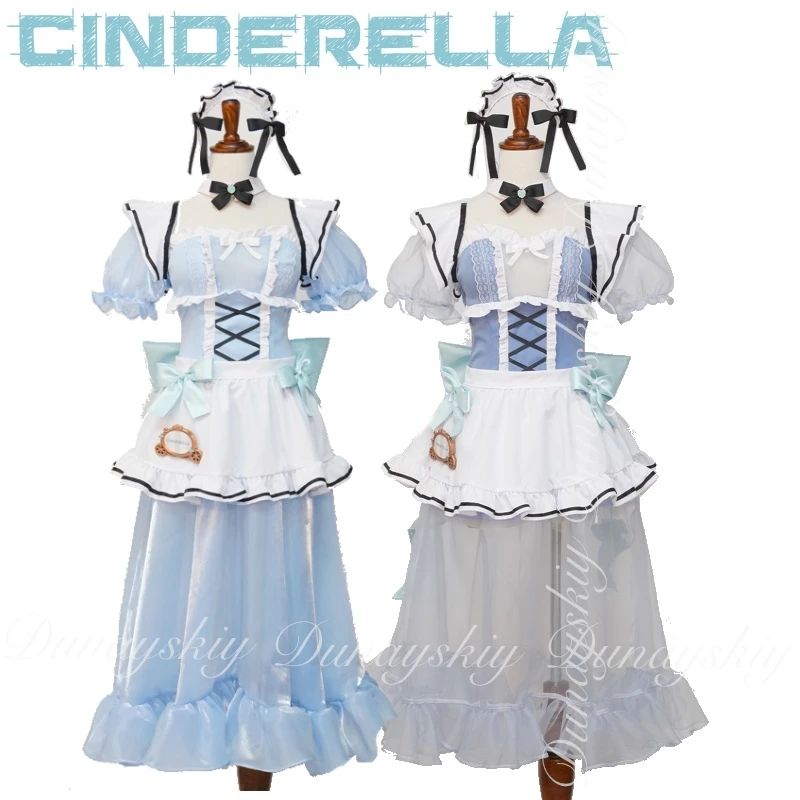 

Goddess of Victory: NIKKE Game Cinderellaa Cosplay With Silvery White Wig And The Linkage Coffee Maid Cosplay Costume All Of Set