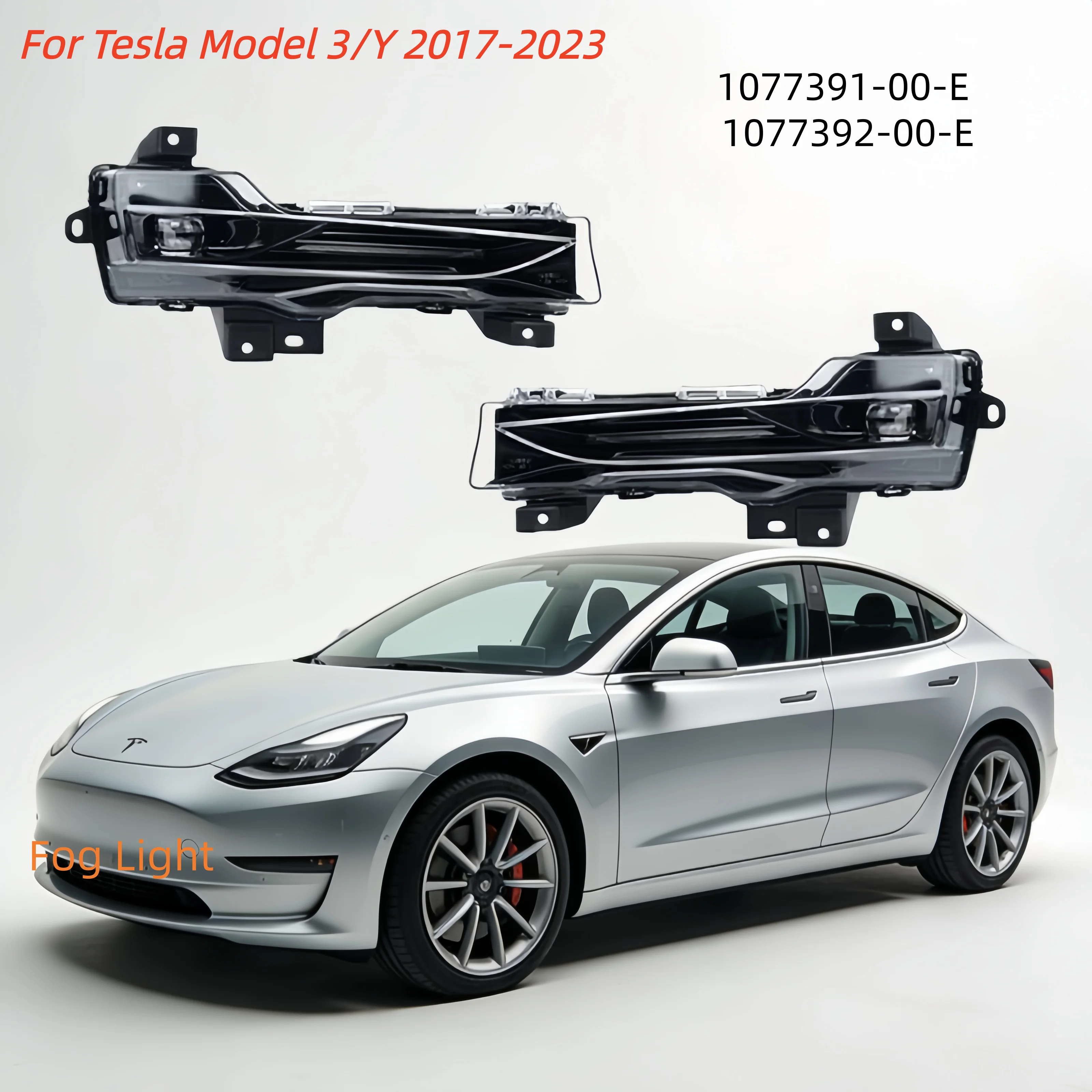 

For Tesla Model 3/Y 2017-2023 Car Accessories Front Bumper Fog Light Auto Day Running1077391-00-E 1077392-00-E Lamp Signal Lamp