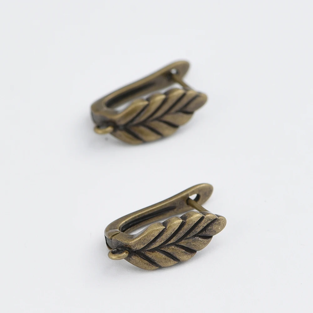 1 Paar neue Ohrringhaken für Damen, handgefertigt, DIY-Schmuckzubehör, Messing, antike Bronze, glatte Ohrhakenverschlüsse – Detail 10