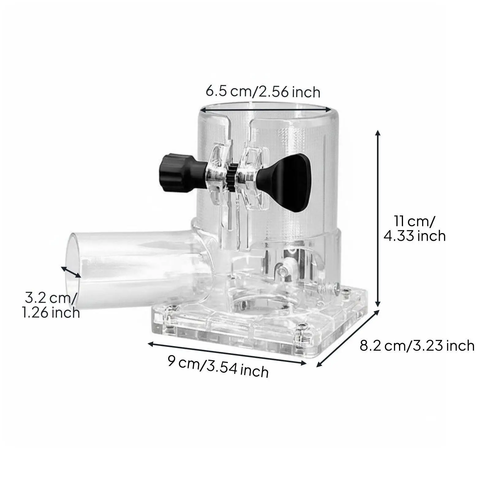 Universal Fit Aluminum Router Cover Easy Install Transparent Base for Dust Collection Wood Trimmer Router Use
