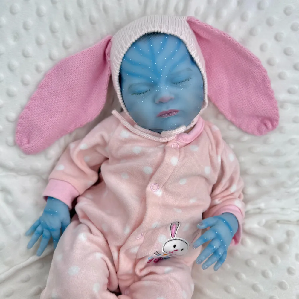 bzdoll-cloth-body-50cm-handmade-avatar-reborn-baby-doll-blue-skin-realistic-asleep-lifelike-doll-collectible-birthday-gift