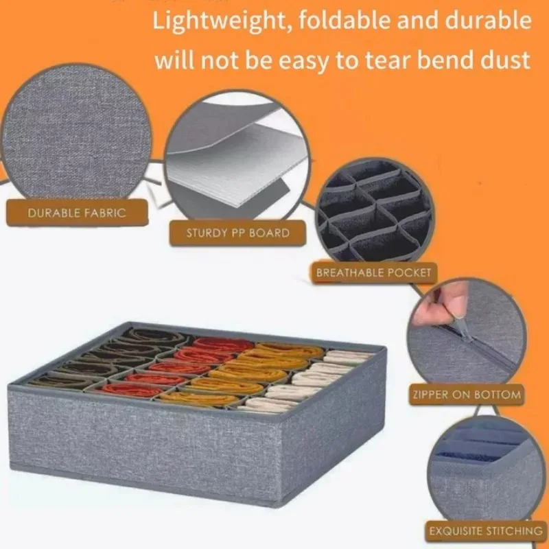 الجوارب الملابس الداخلية المنظم صندوق تخزين قابل للغسل عديم الرائحة صندوق تخزين درج منظم للملابس الداخلية حمالات الصدر الجوارب طماق المنظمون #3