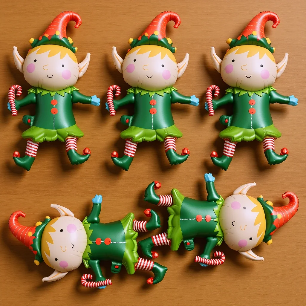 

5Pcs Christmas Foil Balloons Aluminum Inflatable Decoration Balloon for Party Favor Photo Prop Holiday Celebration Festive