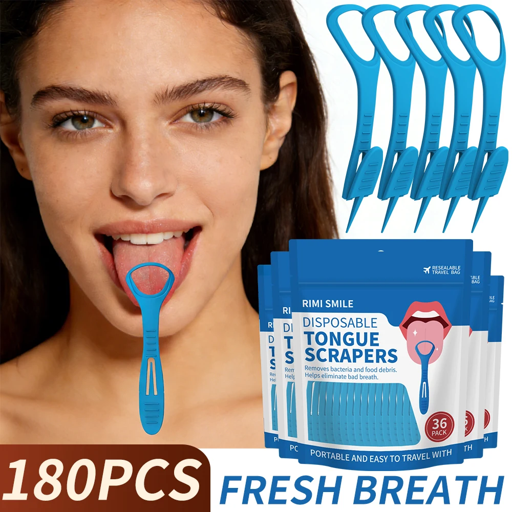 180pcs Portable Tongue Cleaner & Toothpick | Perfect Gift for Camping Travel Home Oral Hygiene Must-Have for Travel Camping Home