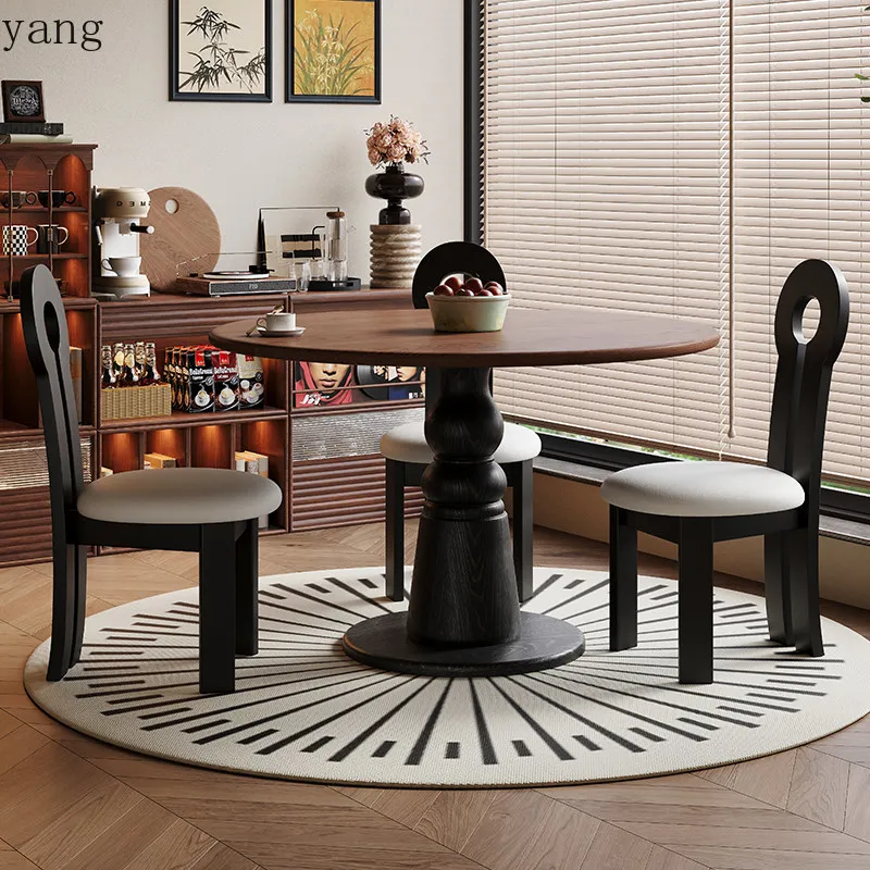 LHM  household small apartment light luxury simple high-end French retro round table